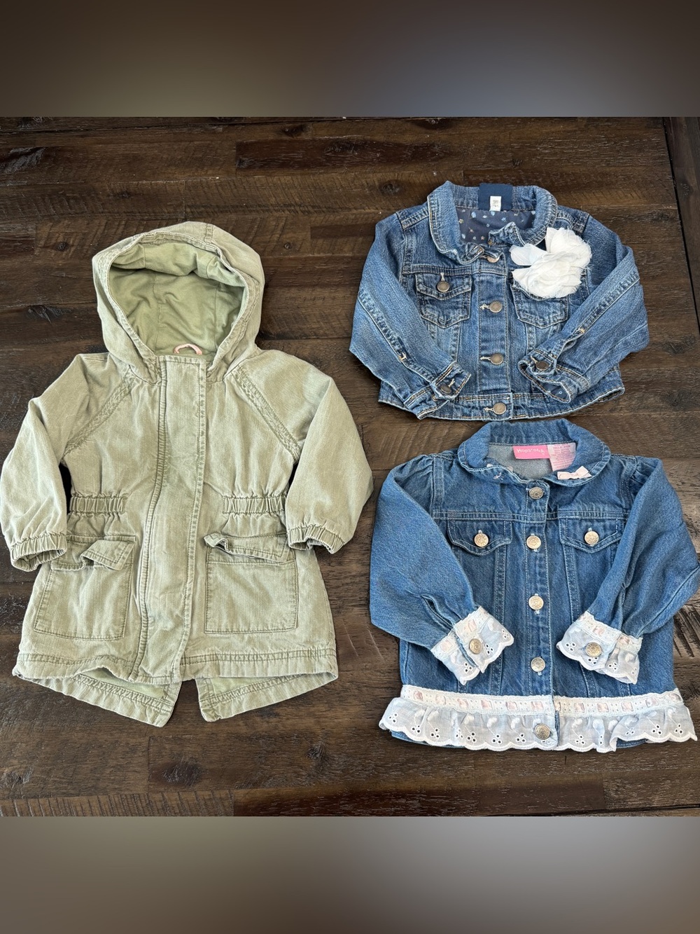 24m/2T Baby Toddler Jean Jackets and Olive Green Field Jacket Lot - Mixed Brands